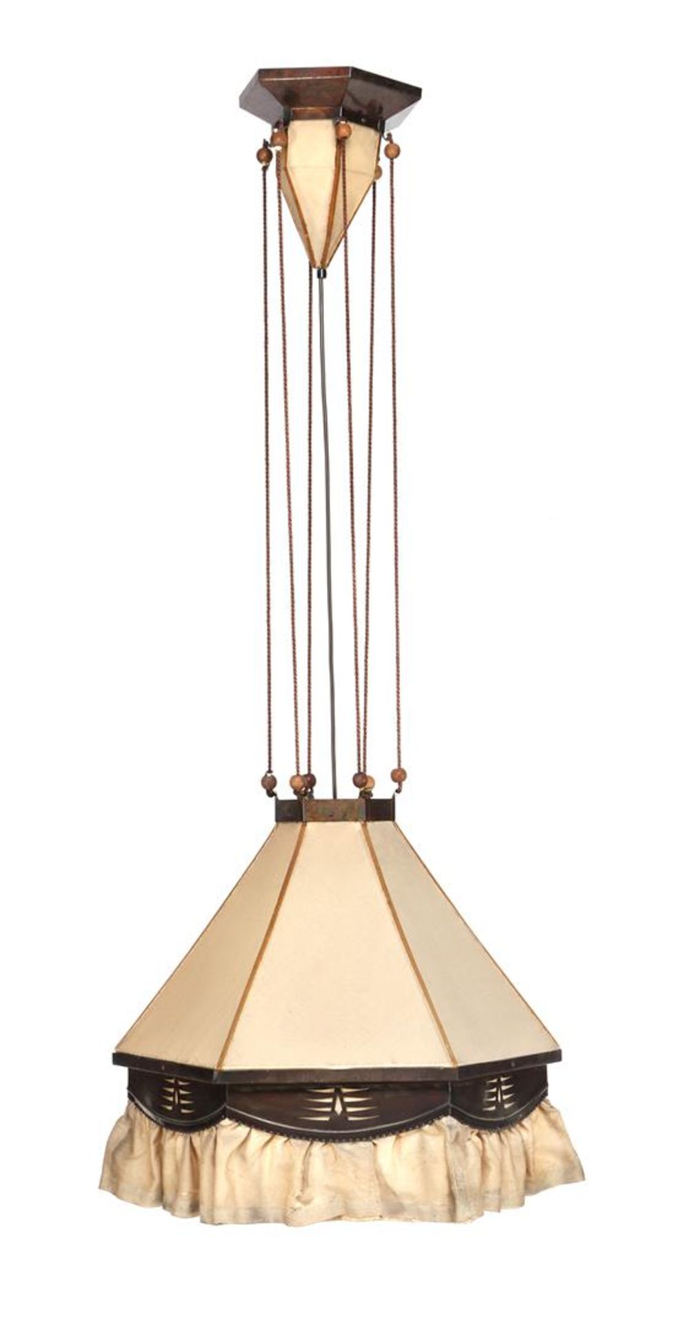 Copper Art Deco hanging lamp
