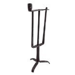Wrought iron squeeze candlestick
