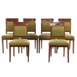 6 walnut veneer dining room chairs