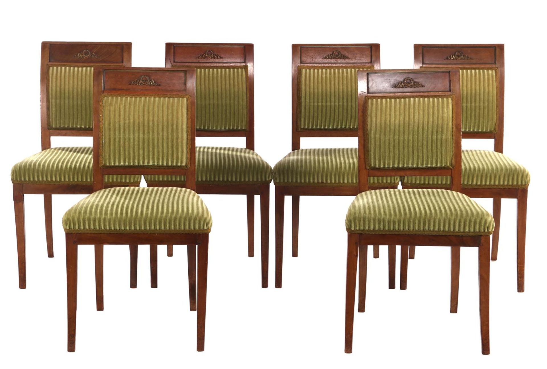 6 walnut veneer dining room chairs