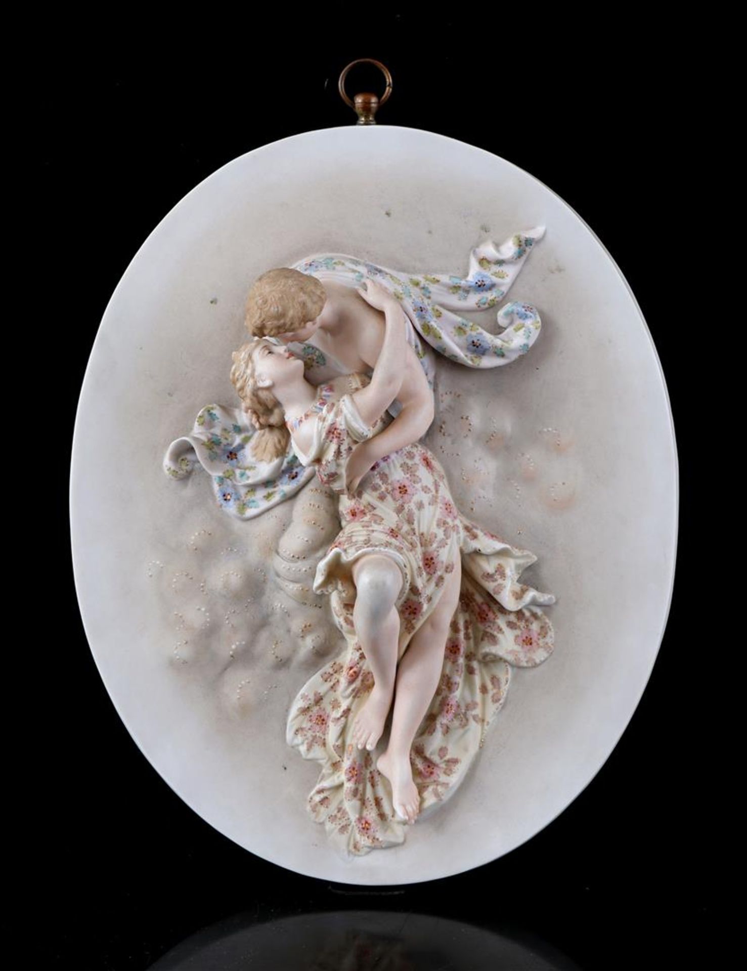 Bisque porcelain wall plaque