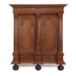 Oak 2-door Renaissance style gate cupboard