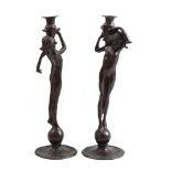 2 metal table candlesticks