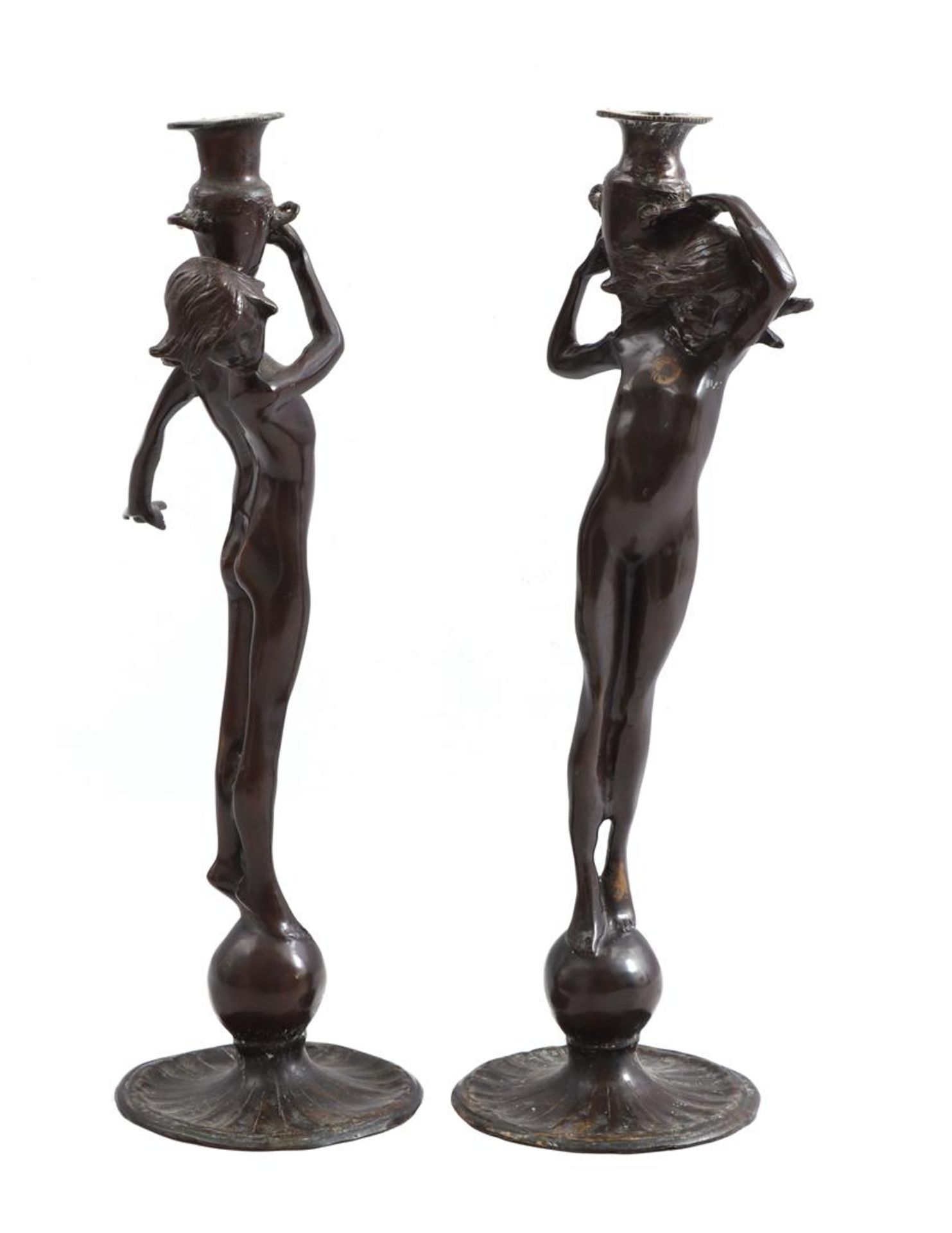 2 metal table candlesticks