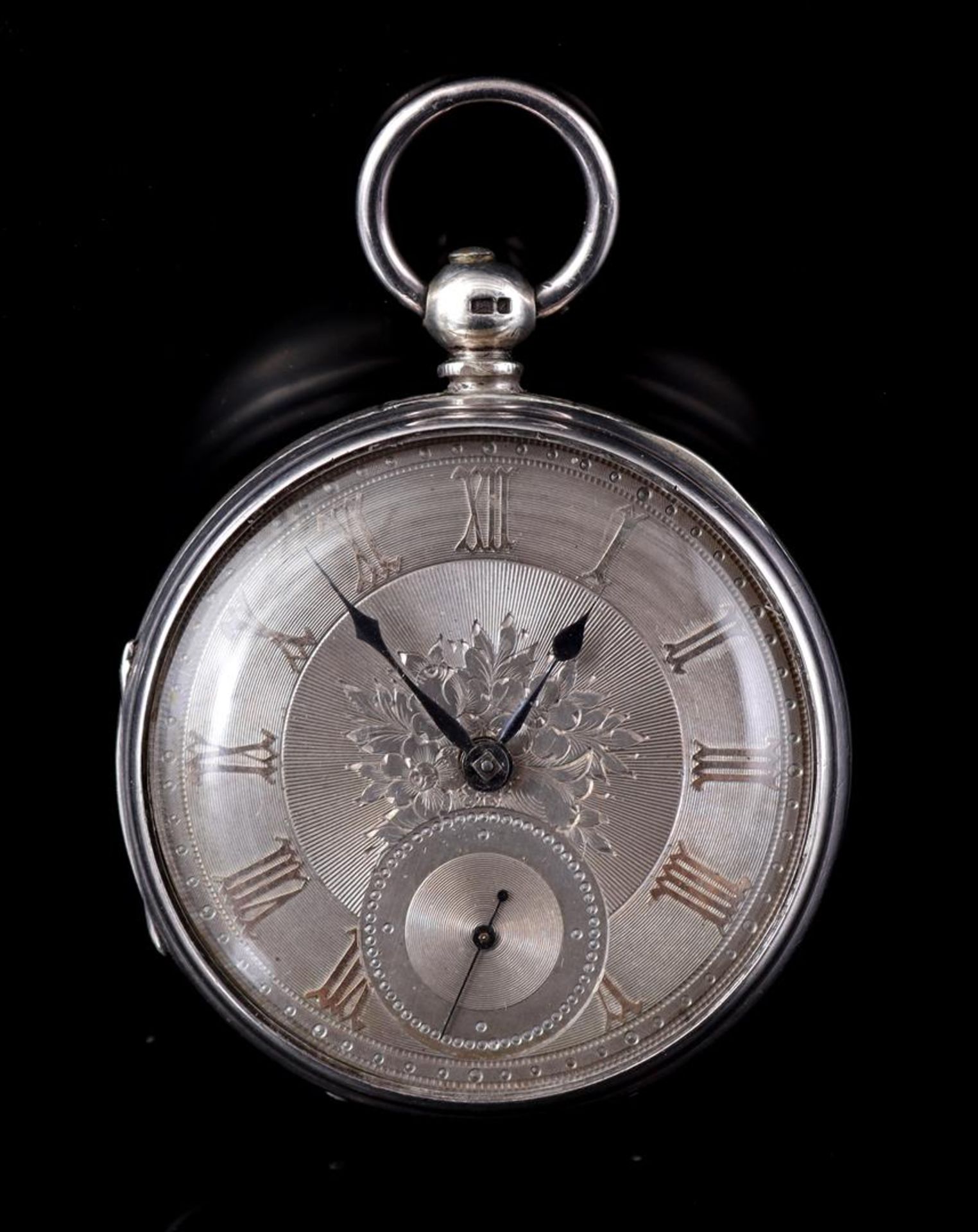 English pocket watch in silver case