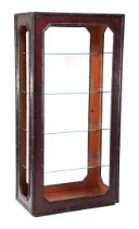 Teak wood with bamboo open display cabinet