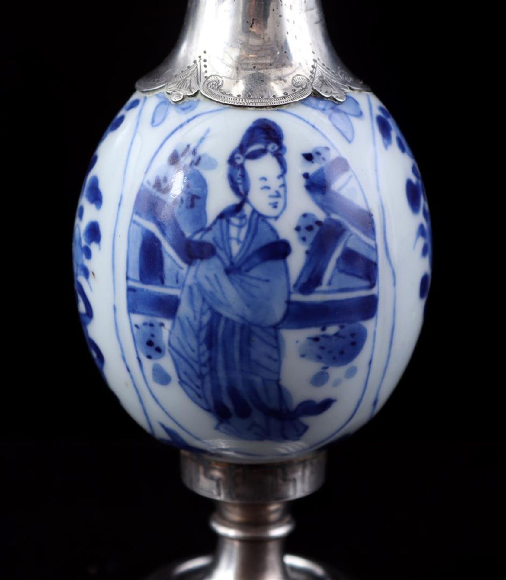 Porcelain vase with silver, Kangxi - Image 2 of 4