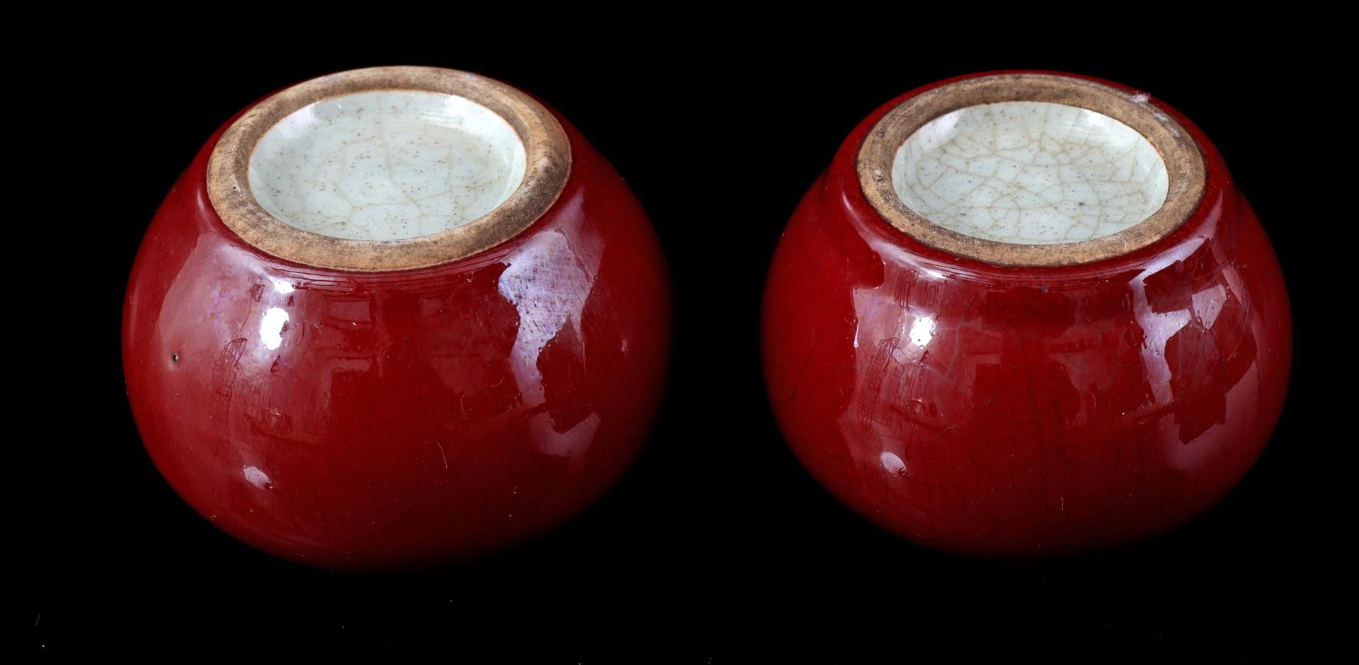 2 porcelain sang de boeuf pots, 20th - Image 2 of 2