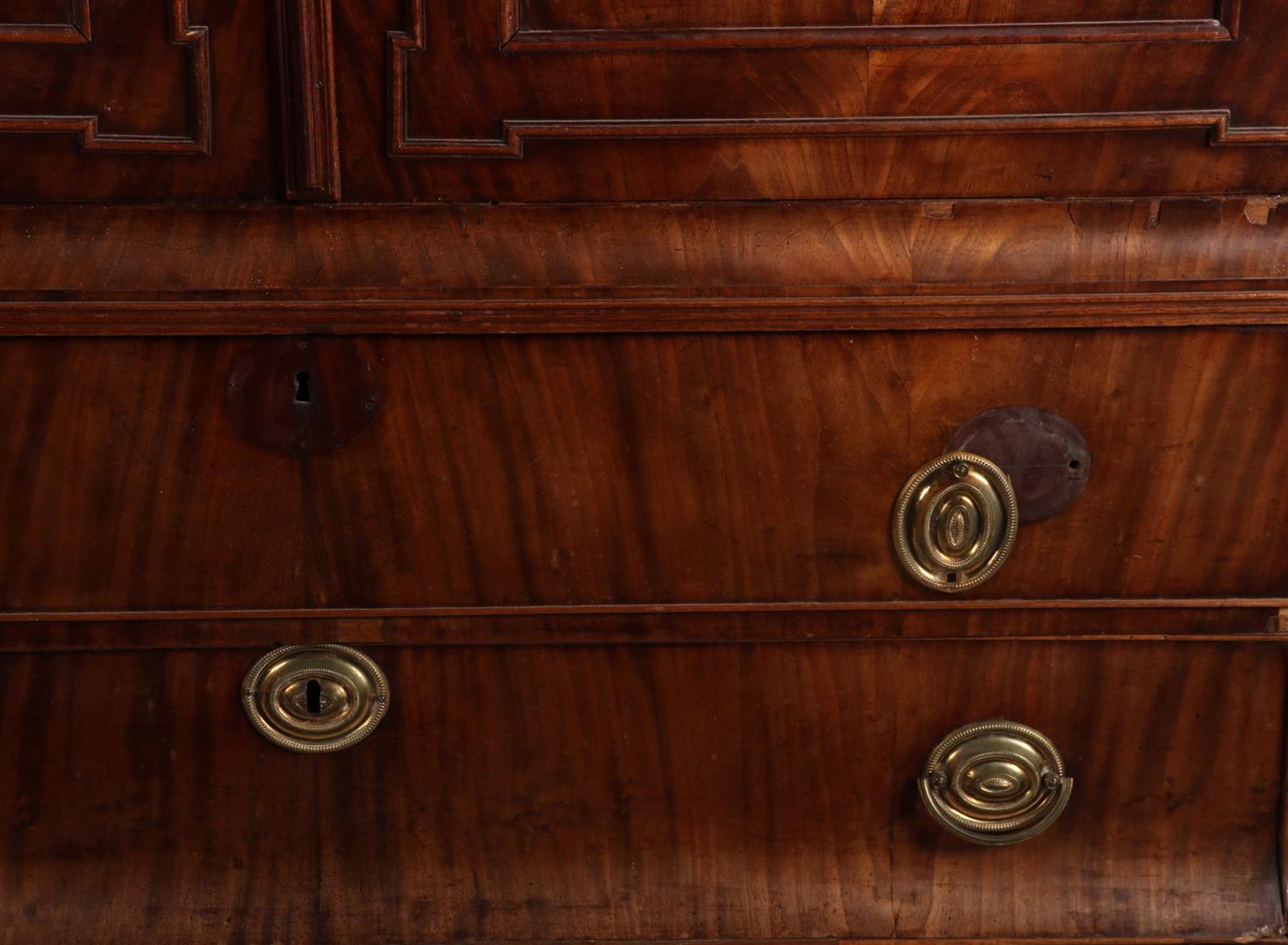 Transitional period Louis Seize - Empire mahogany veneer on oak cabinet - Bild 3 aus 3