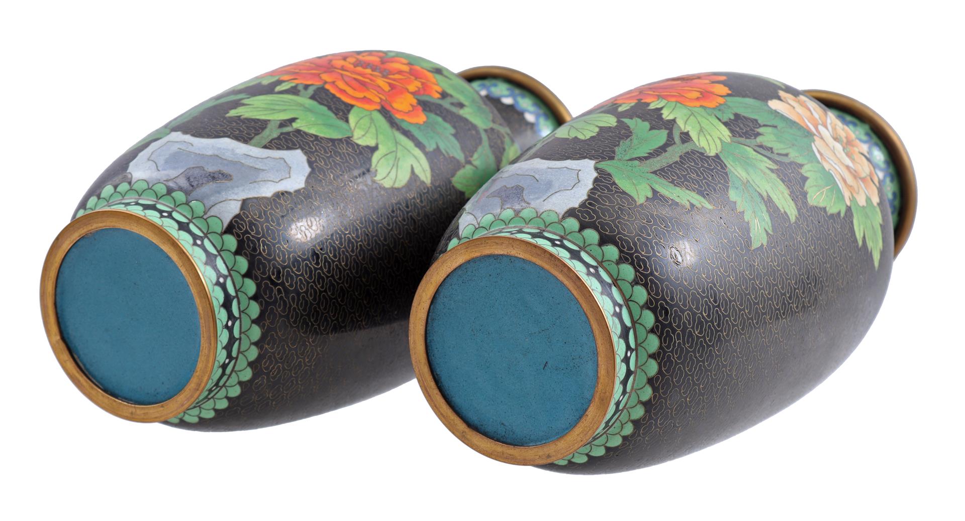 2 copper cloisonné vases - Image 2 of 2