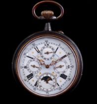 Pocket watch with porcelain dial