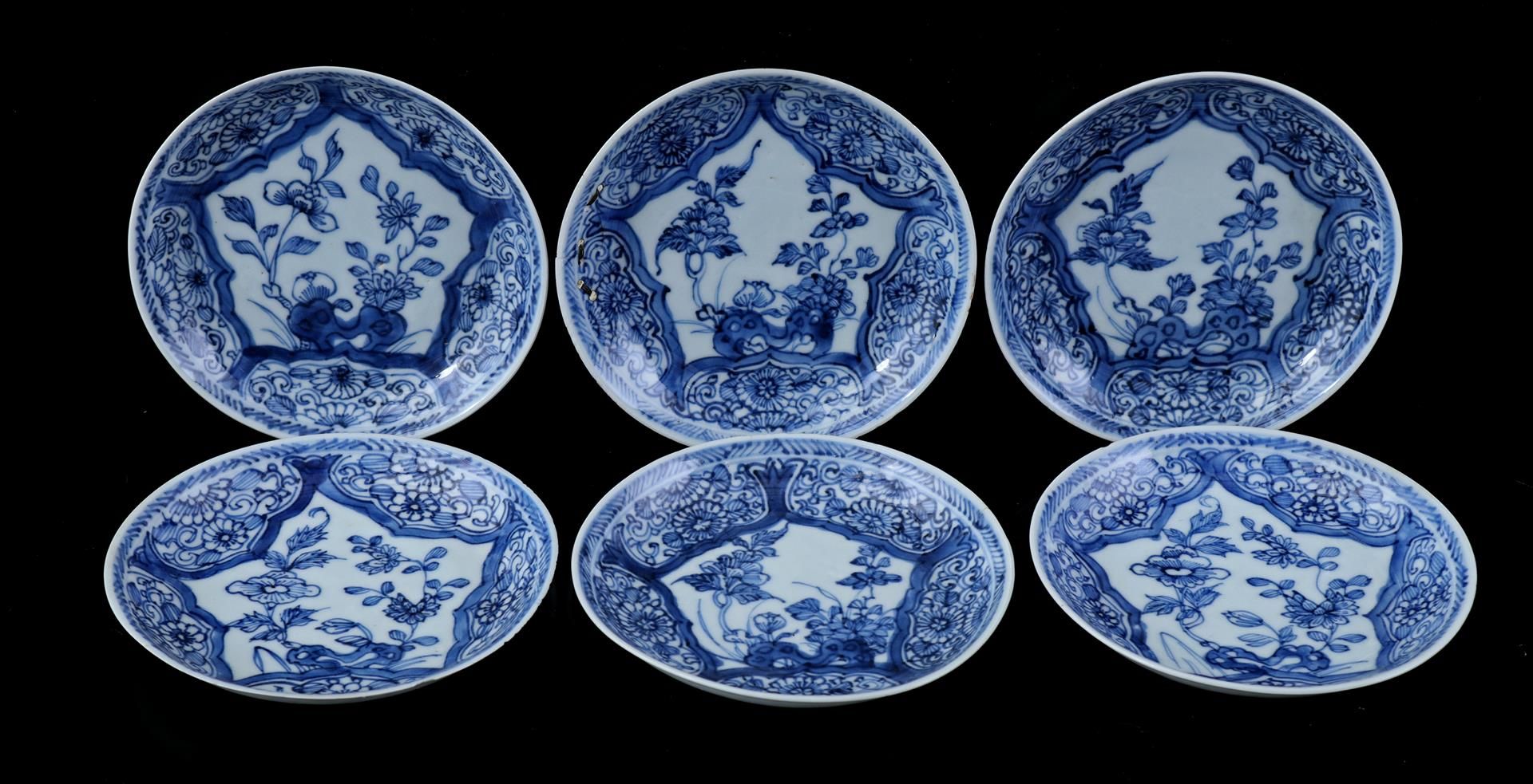 6 porcelain cups and saucers, Kangxi - Image 2 of 8