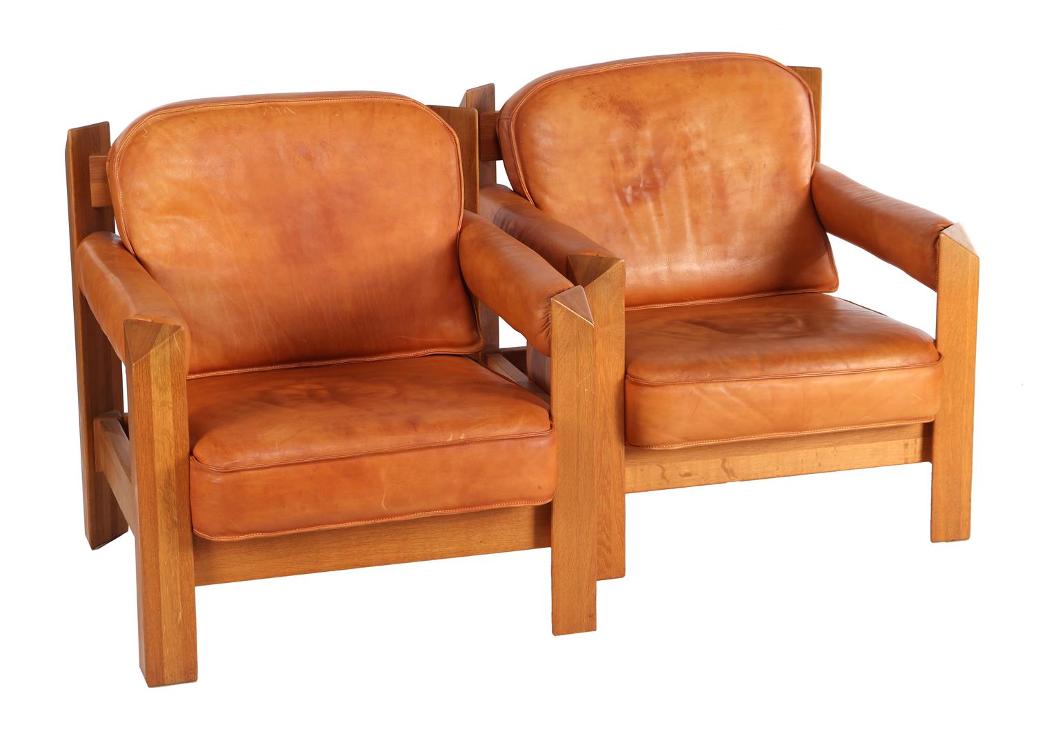 Teak armchairs