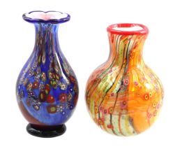 2 decorative glass vases