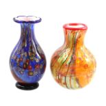 2 decorative glass vases