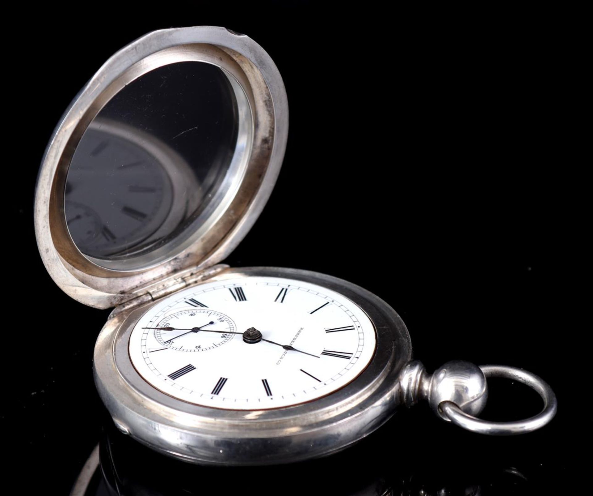 Pocket watch in silver case - Image 2 of 5