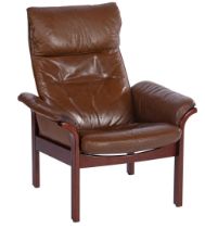 Adjustable beech wood armchair