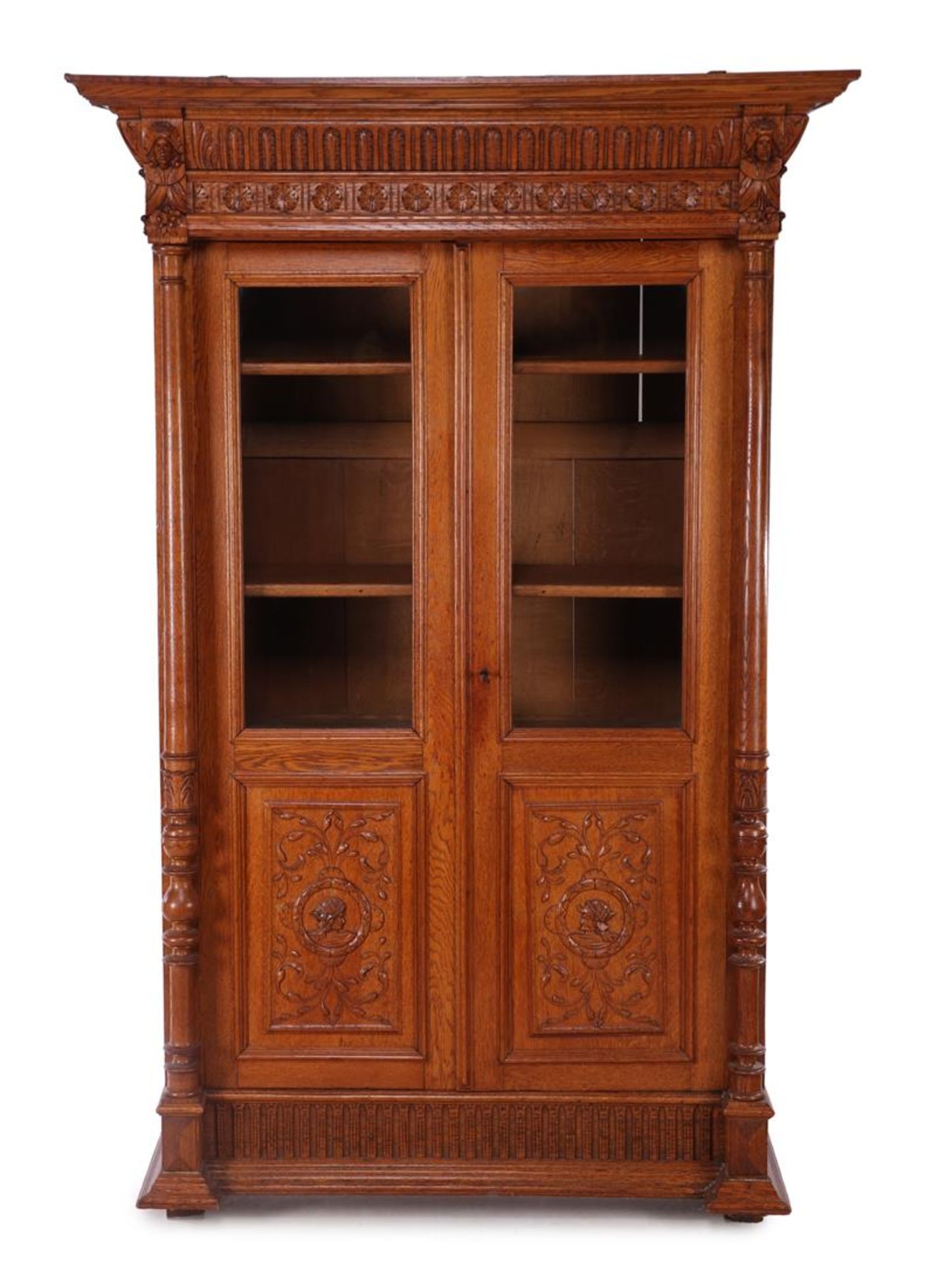 Oak Mechelen 2-door bookcase