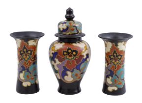 Regina Gouda pottery 3-piece cabinet set