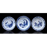 3 porcelain dishes, Kangxi