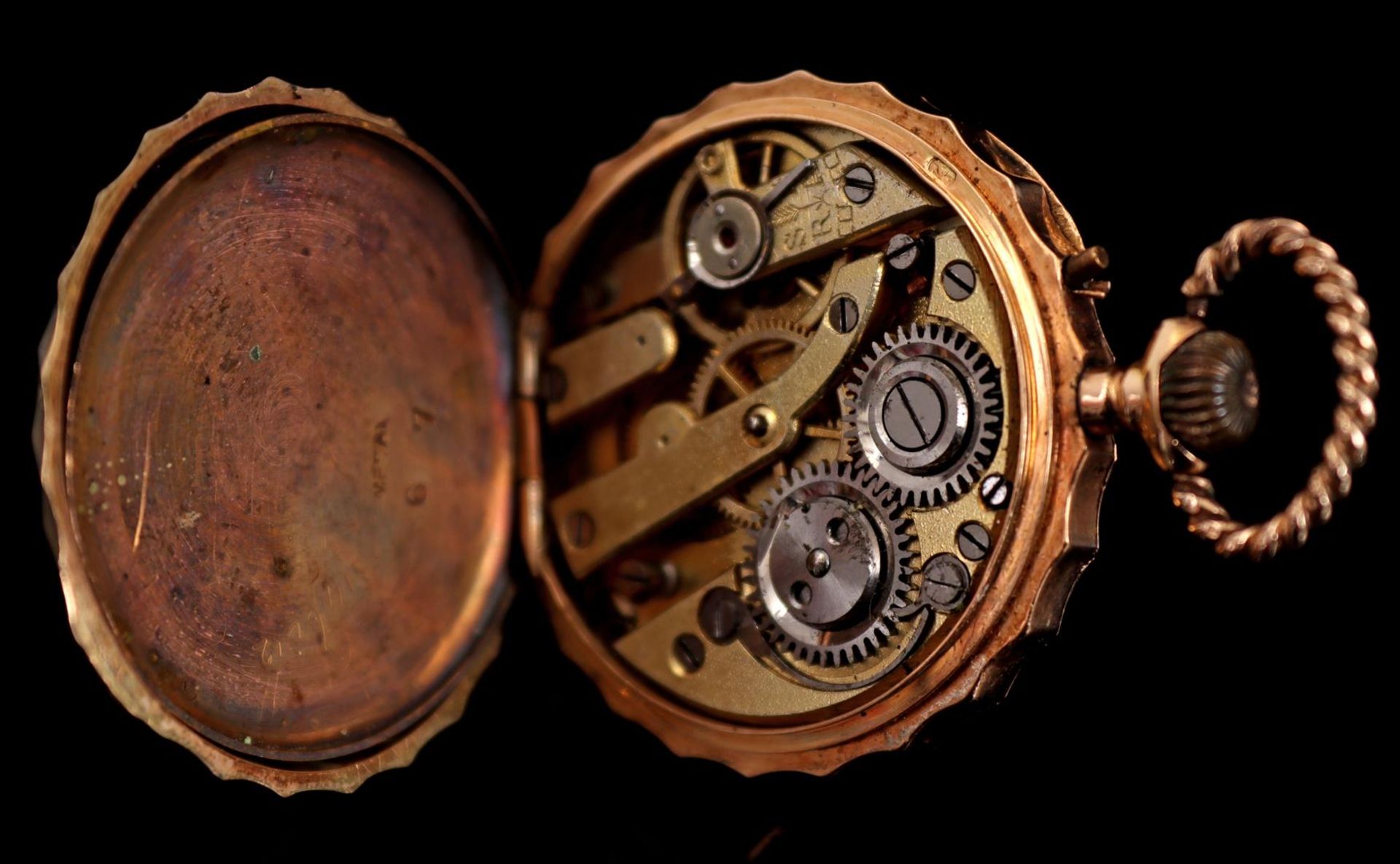 Pocket watch in gold case - Image 3 of 4