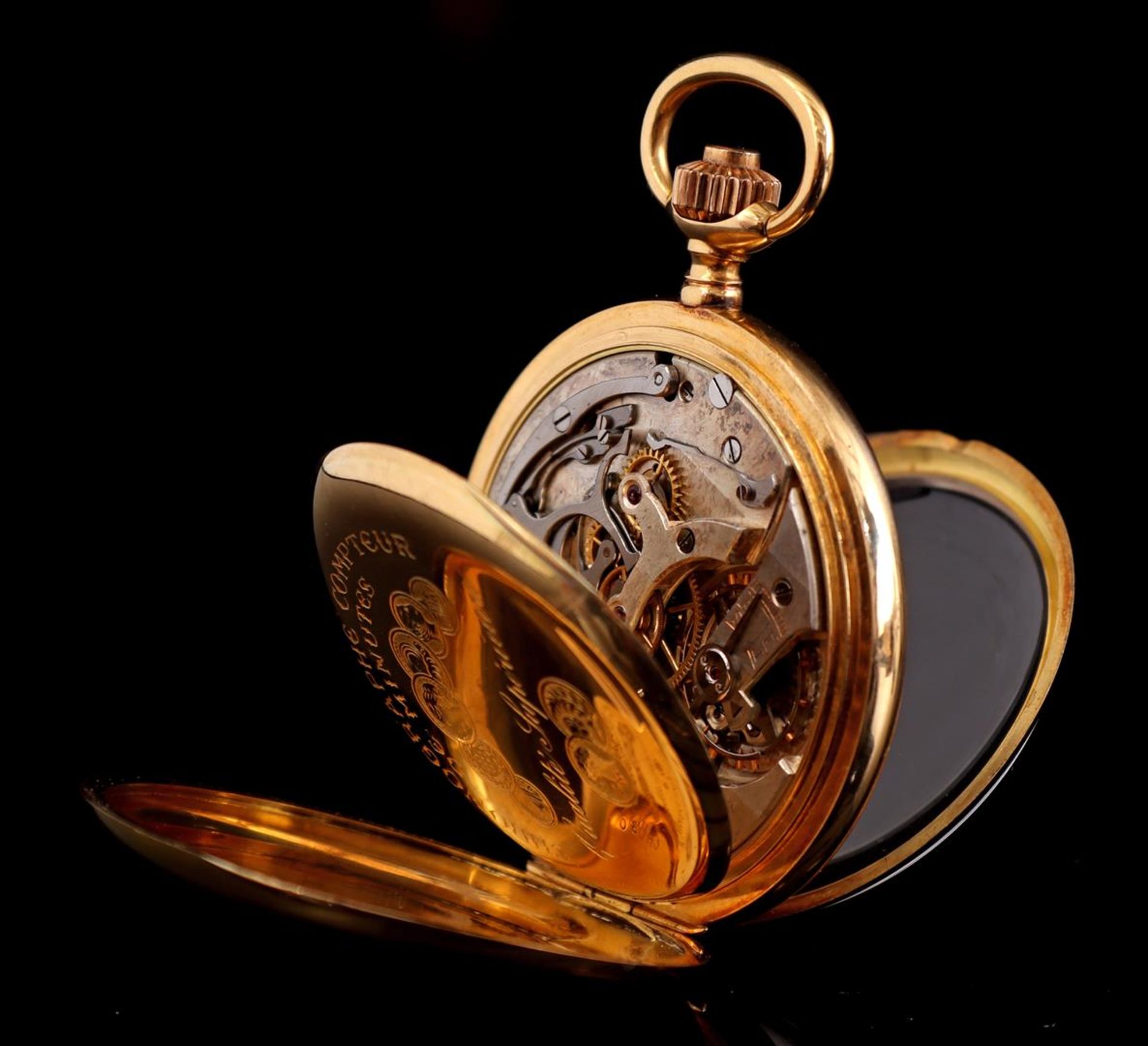 Pocket watch in gold case - Image 2 of 3