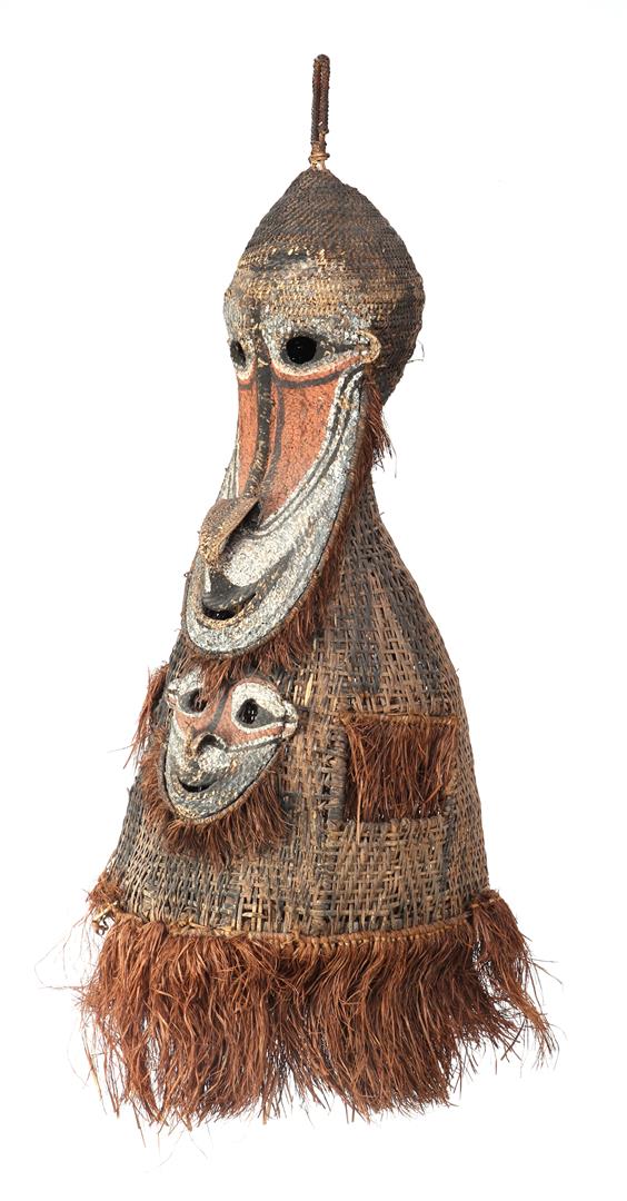 African braided and polychrome colored mask - Image 2 of 4