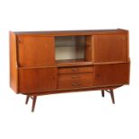 Teak veneer highboard