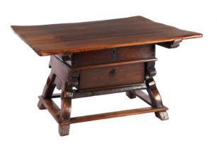 Chestnut payment table with drawer