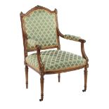 Walnut Louis XVI style armchair