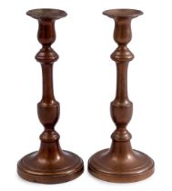 2 copper table candlesticks