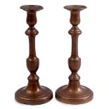 2 copper table candlesticks