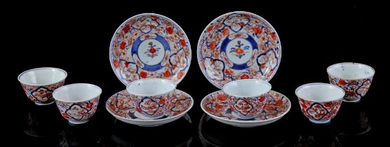 6 porcelain Imari cups and 5 saucers, Japan 18th