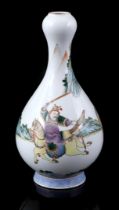 Porcelain garlic mouth vase, 20th
