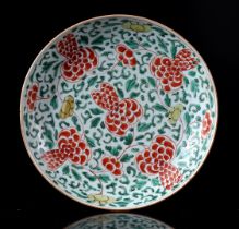 Porcelain Famille Verte dish, Kangxi