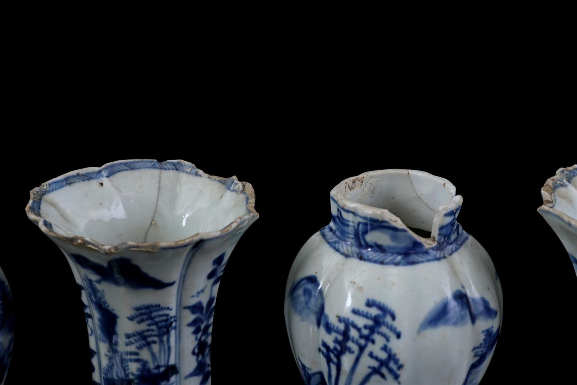 5-piece porcelain, Kangxi - Image 3 of 5