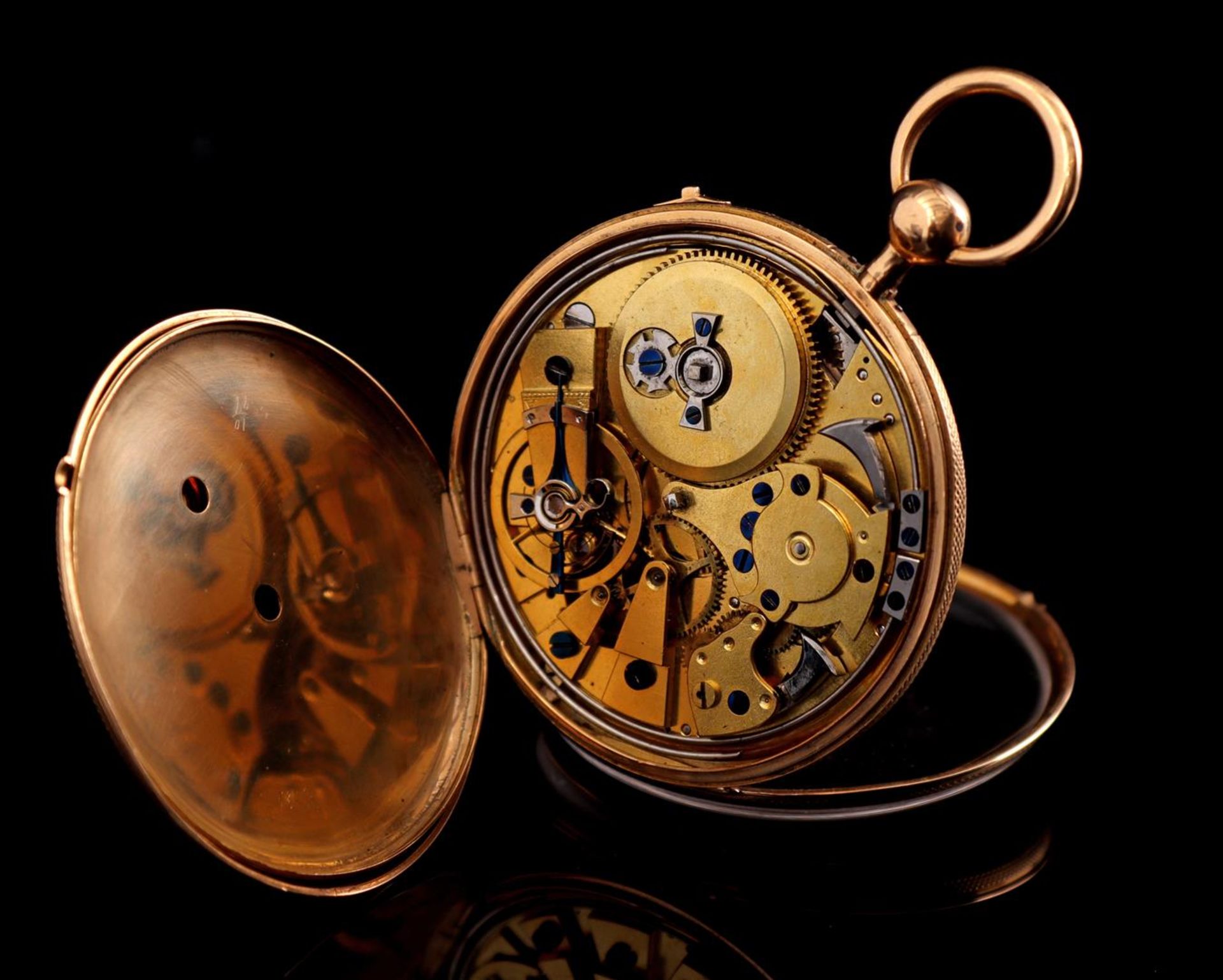 Pocket watch in gold case - Image 3 of 4