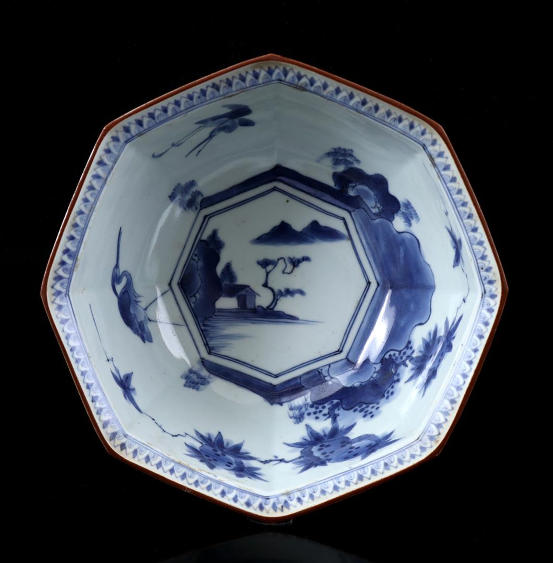 Porcelain octagonal bowl, Japan 19th - Bild 2 aus 3