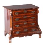 Mahogany veneer on oak 4-drawer chest of drawers