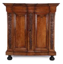 Mahogany veneer on oak vine cabinet