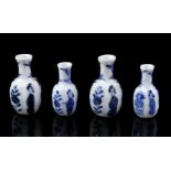 4 porcelain miniature vases, Kangxi