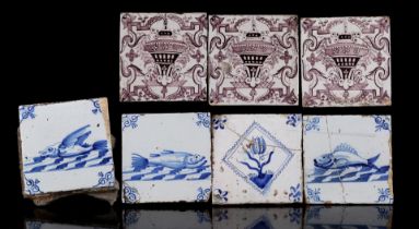 7 earthenware tiles