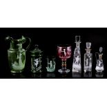 7 Mary Gregory glass objects