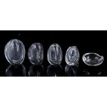 4 Leerdam glass vases