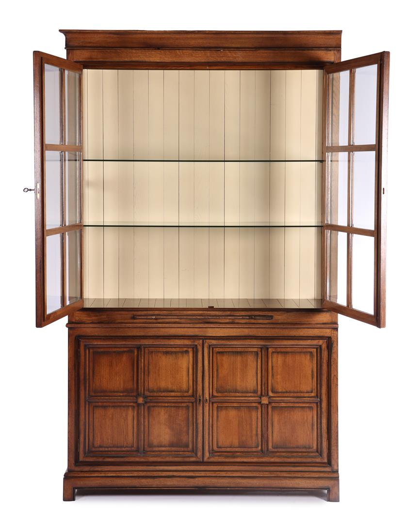 Oak 4-piece cabinet with 2x2-door glazed display cabinet - Image 2 of 2