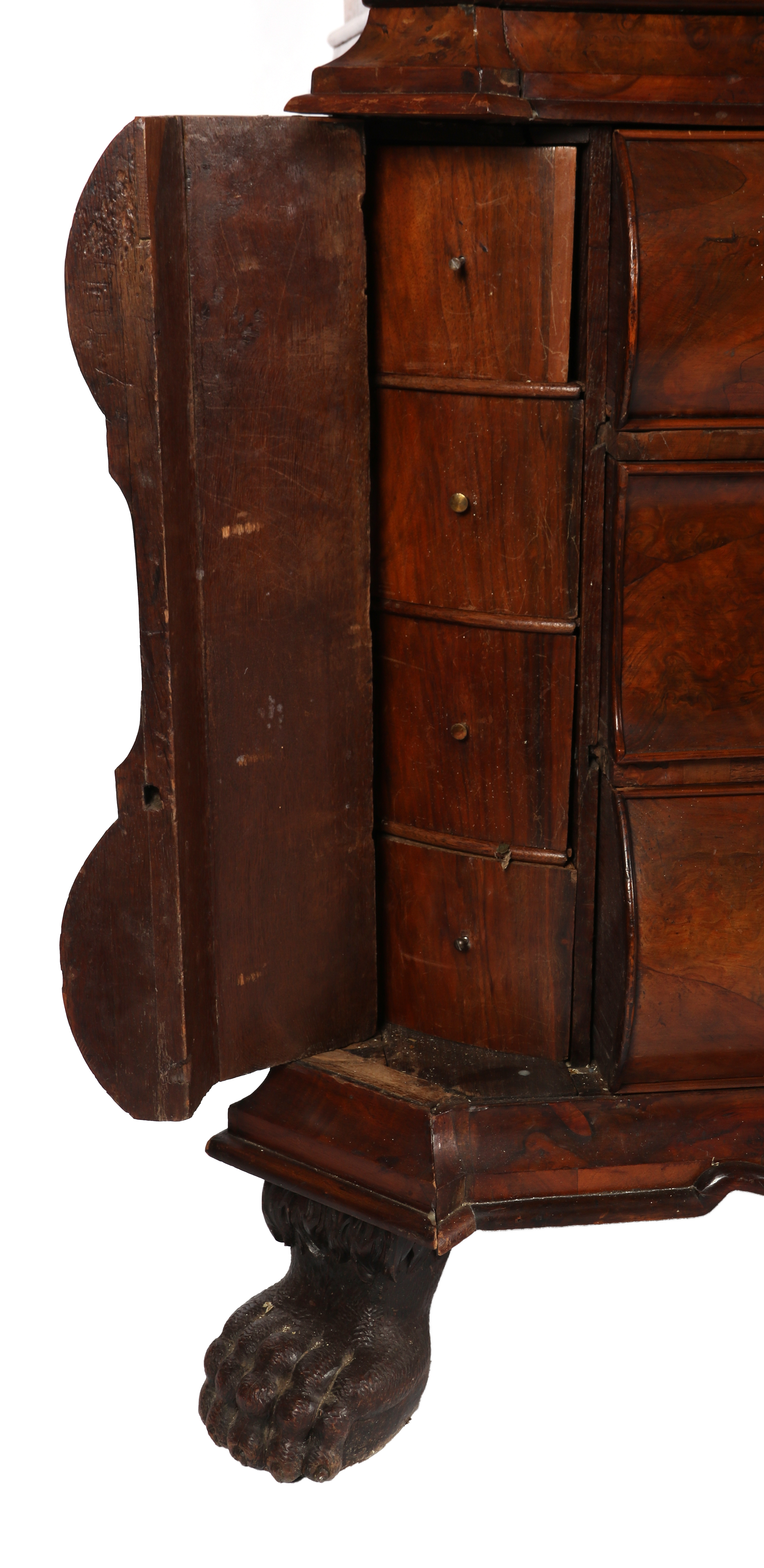 Burr walnut veneer on oak cabinet - Image 3 of 3