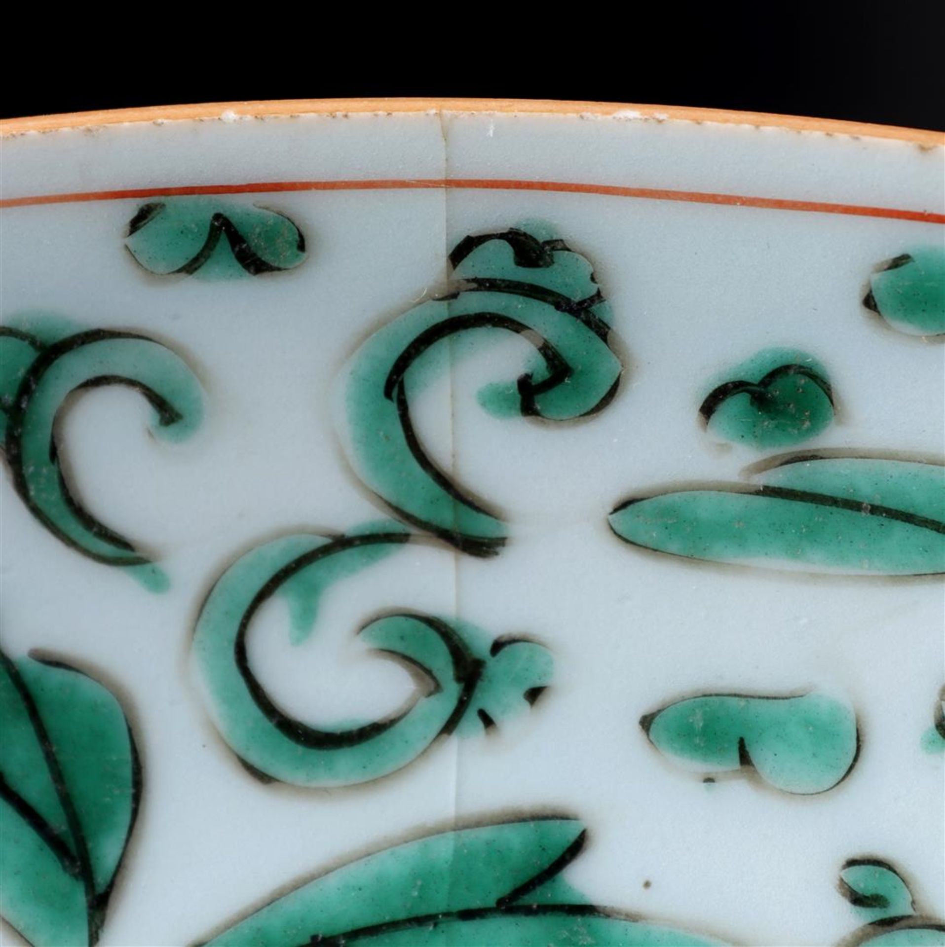 Porcelain Famille Verte dish, Kangxi - Bild 4 aus 6