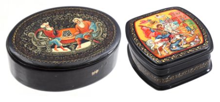 2 Russian lacquer boxes