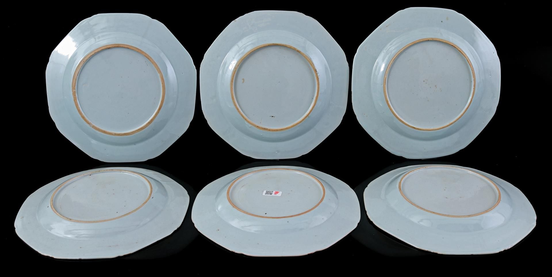 6 octagonal porcelain dishes, Qianlong - Bild 4 aus 4