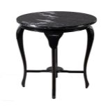 Blackened wooden round coffee table